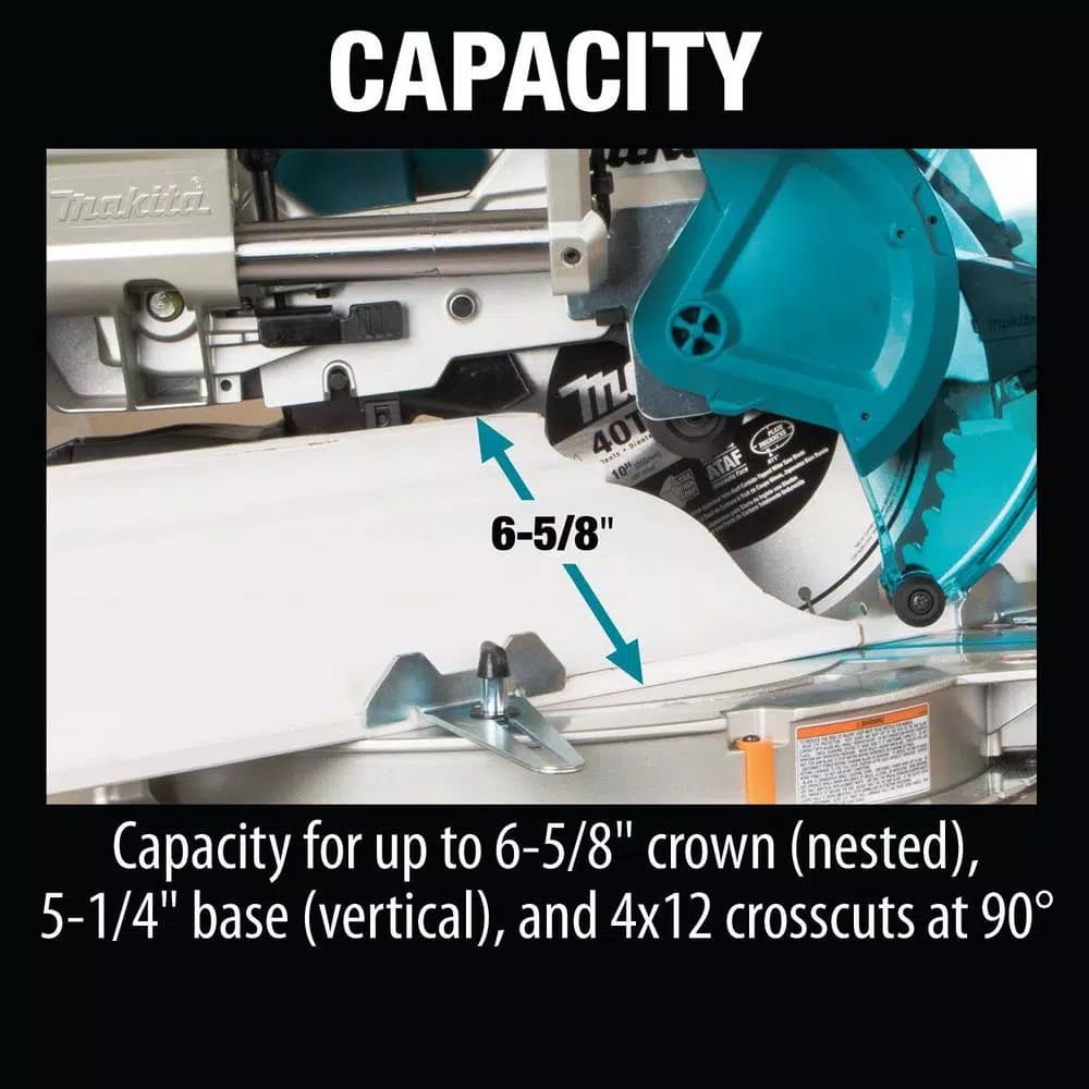 Makita 10 in. Dual-Bevel Sliding Compound Brushless Cordless Miter Saw with Folding Stand Kit