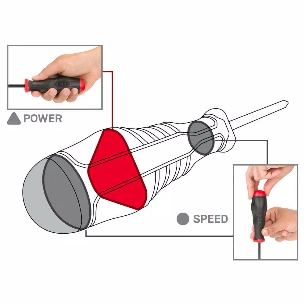 TEKTON 4-Piece Screwdriver Set with Three-Sided Ergonomic Handles