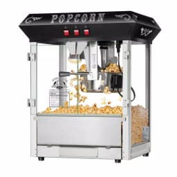 Unbranded 8 oz. Commercial Countertop Popcorn Popper Machine with Storage Cabinet, Black & Stainless Steel thumbnail 1