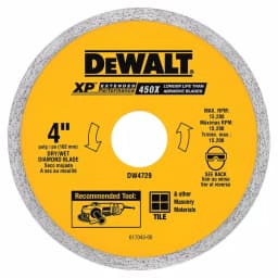 DEWALT 4 in. Diamond Ceramic Tile and Masonry Circular Saw Blade thumbnail 1