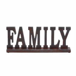 LITTON LANE Home and Hearth 20 in. FAMILY Wooden Tabletop Decor Sign, Distressed Black thumbnail 2