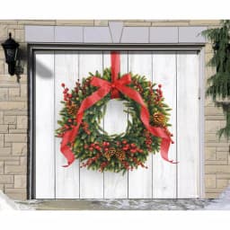 My Door Decor 7 ft. x 8 ft. Christmas Wreath Garage Door Banner Mural thumbnail 2
