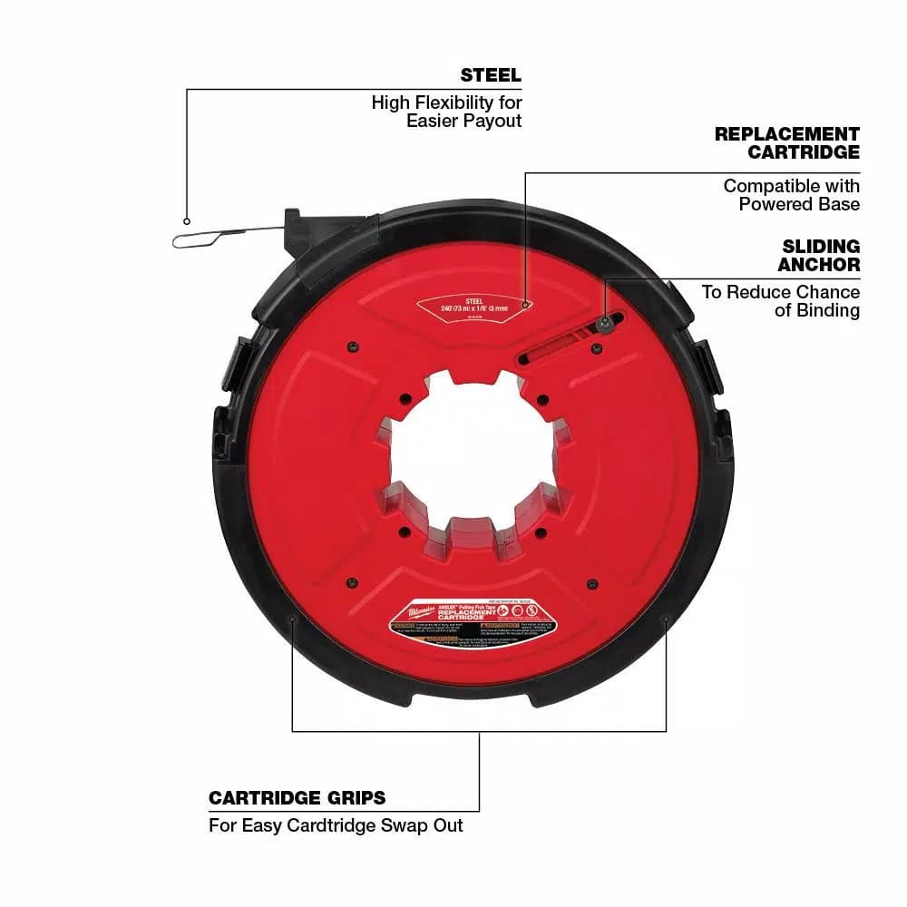 Milwaukee M18 FUEL ANGLER 240 ft. x 1/8 in. Steel Pulling Fish Tape Replacement Cartridge