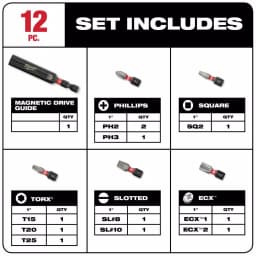 Milwaukee SHOCKWAVE 3 in. Impact Magnetic Drive Guide Set, 12-Piece thumbnail 2