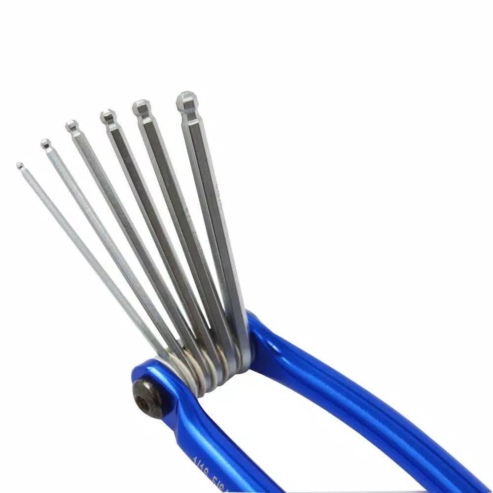 Best Value 9-Piece SAE Foldable Ball Point Hex Key Set, Anodized Aluminum