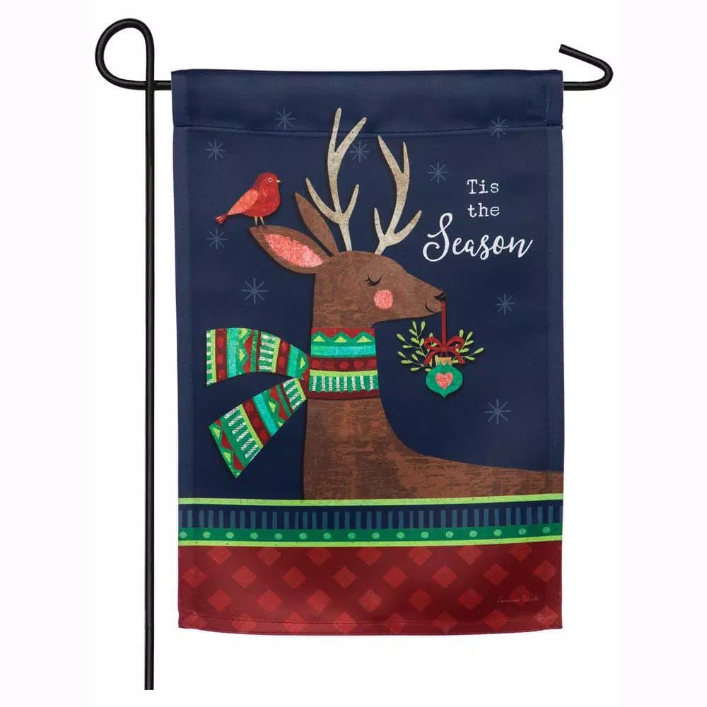 Evergreen Tis the Season Reindeer Christmas Garden Flag, 18 x 12.5 in.