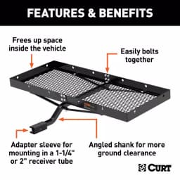 CURT Aluminum Bolt-Together Hitch Cargo Carrier, 300 lb. Capacity, 2 in. Receiver thumbnail 2
