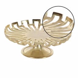 LITTON LANE Modern Reflections 15 in. Gold-Finished Aluminum Cake Plate with Geometric Cut-Outs thumbnail 3