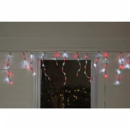 Northlight 6.75 ft. 100-Light Red and Pure White LED Wide Angle Icicle Lights, Indoor/Outdoor thumbnail 2