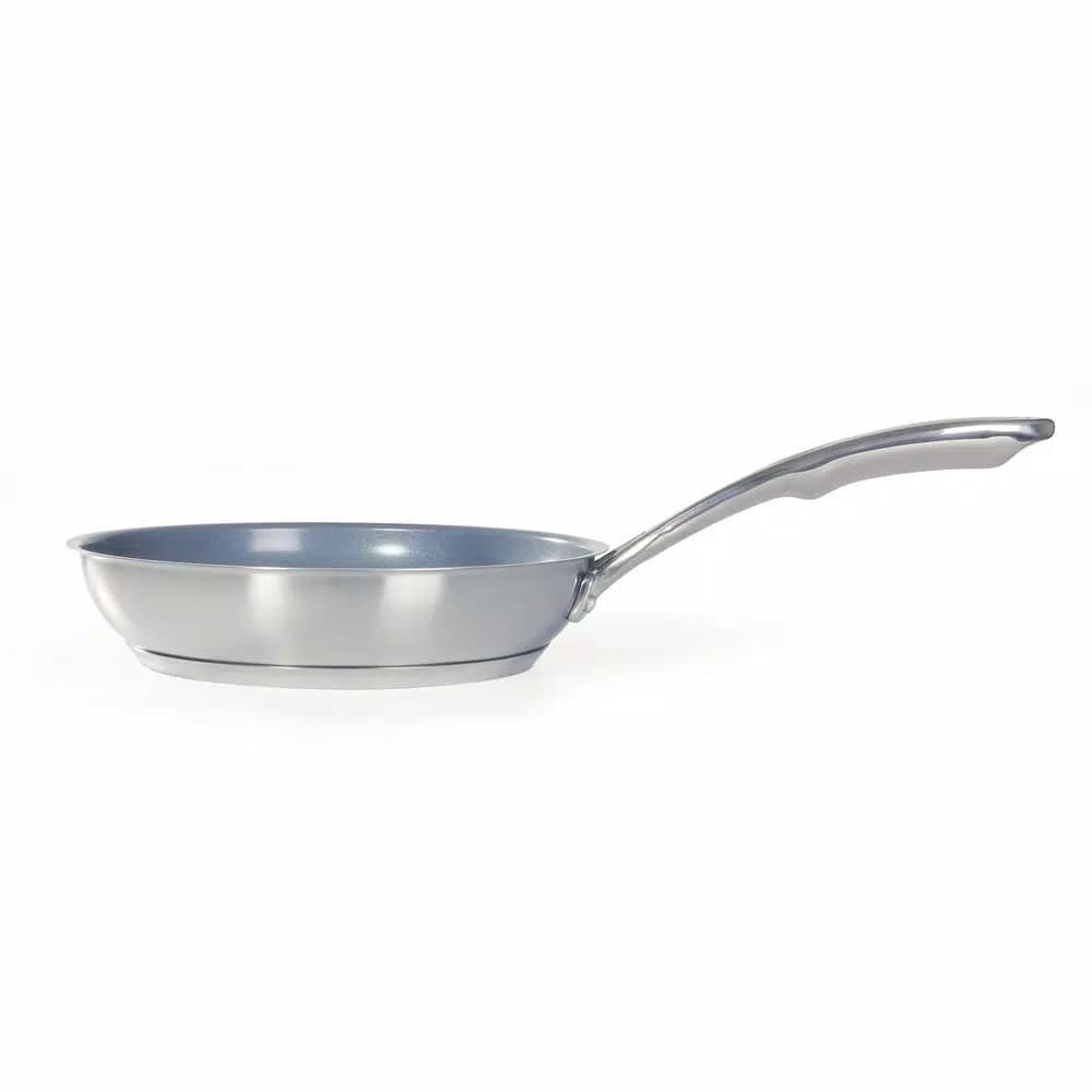 Chantal Induction 21 Steel 10 in. Stainless Steel Ceramic Nonstick Frying Pan, Brushed Stainless Steel