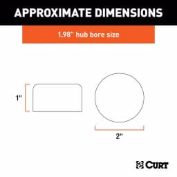 CURT 1.98" Bearing Protector Dust Covers, Gray Plastic (2-Pack) thumbnail 2