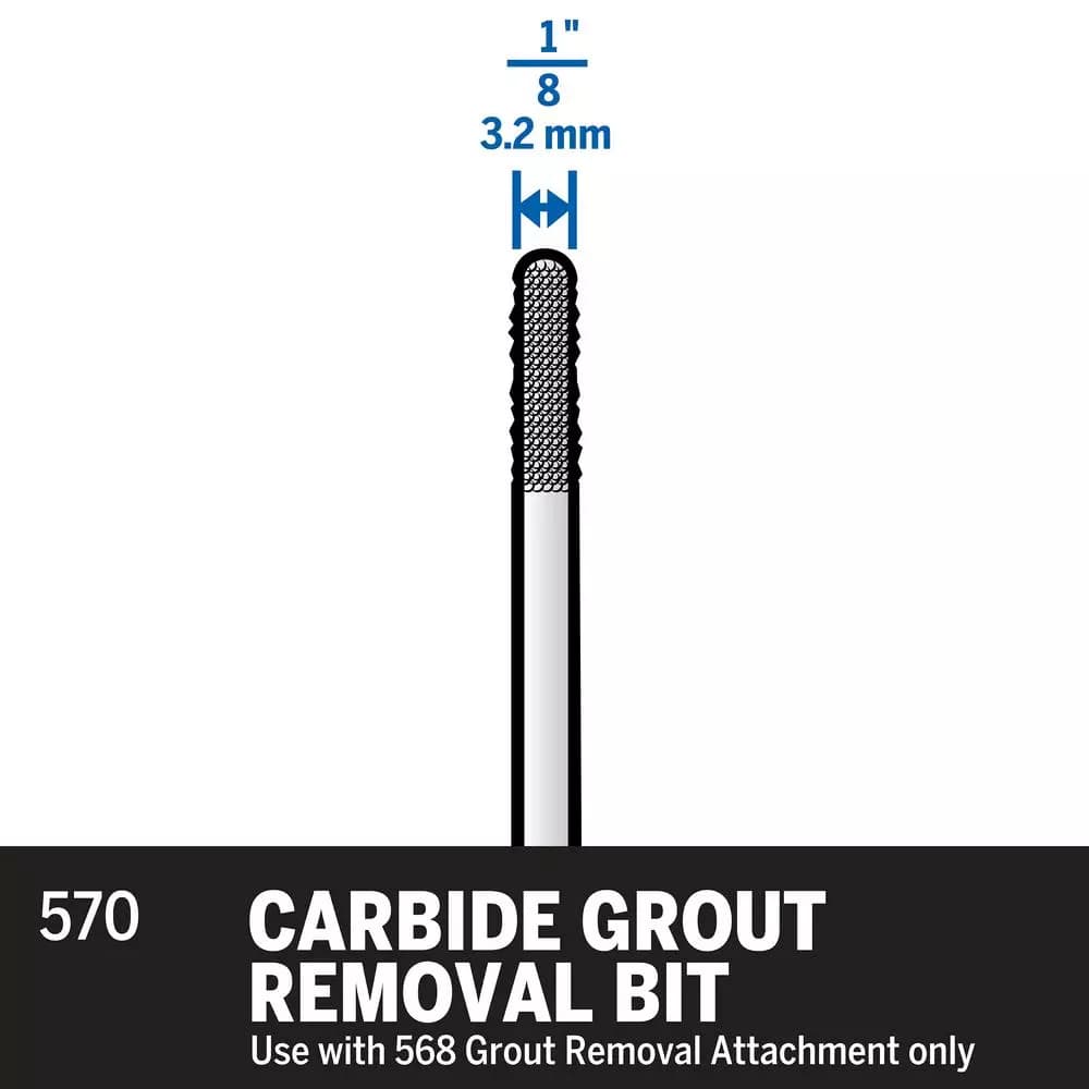 Dremel 570 1/8 in. Carbide Grout Removal Bit