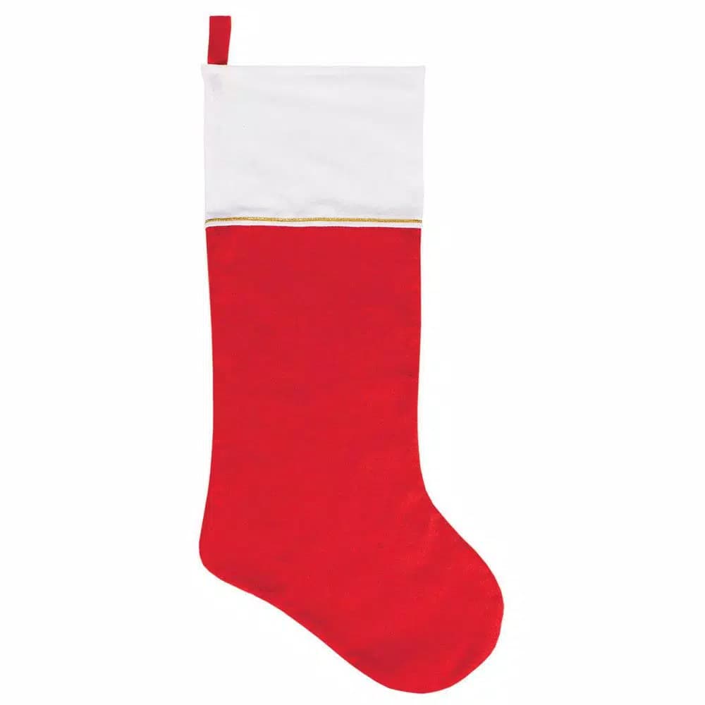 Amscan Jumbo Red Felt Christmas Stockings with White Cuff (5-Pack), 33 in. x 11.5 in.