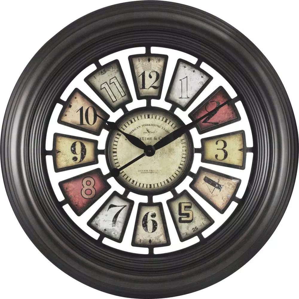 FirsTime 29 in. Industrial Chic Oil Rubbed Bronze Wall Clock