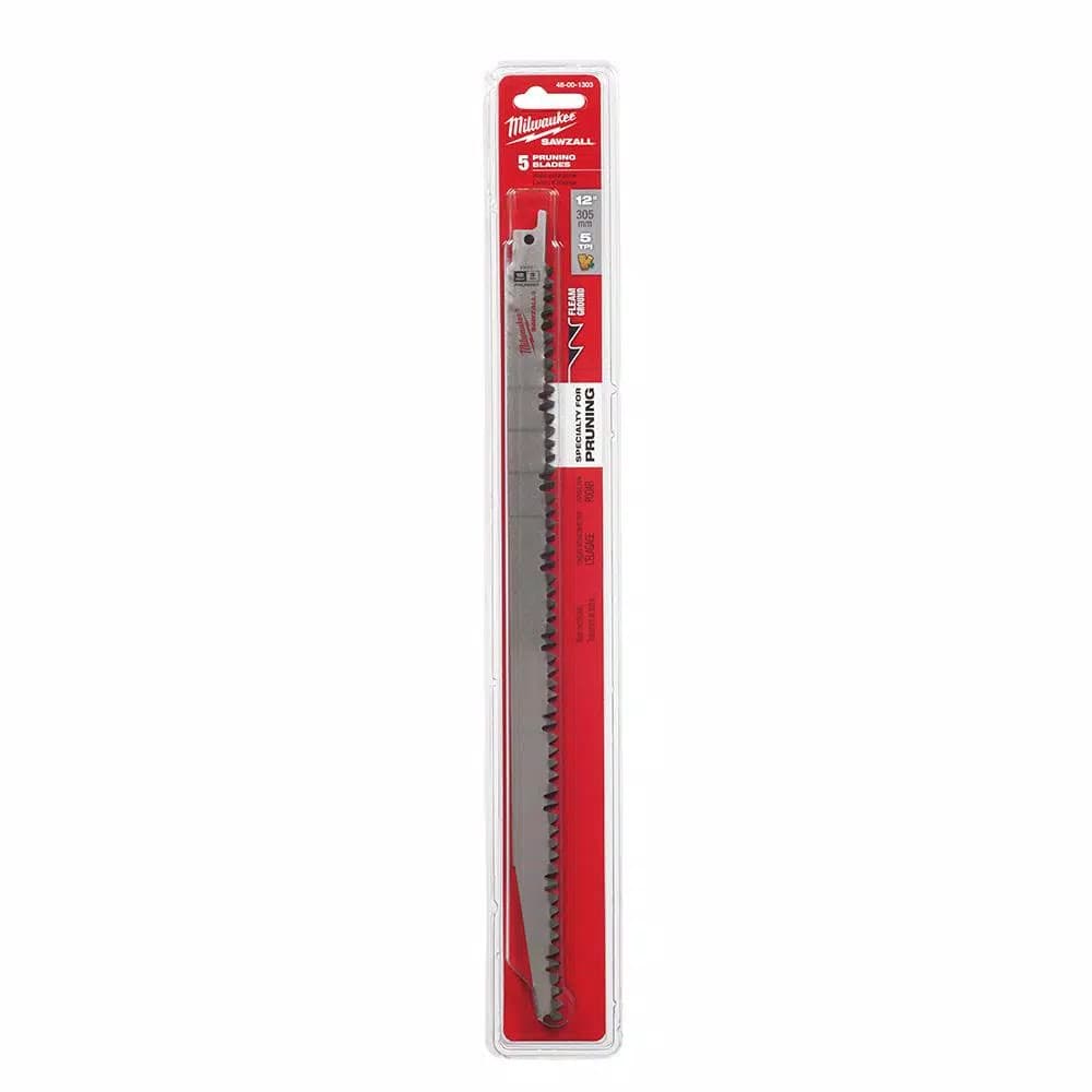 Milwaukee 12 in. 5 TPI Pruning Reciprocating Saw Blades, 5-Pack