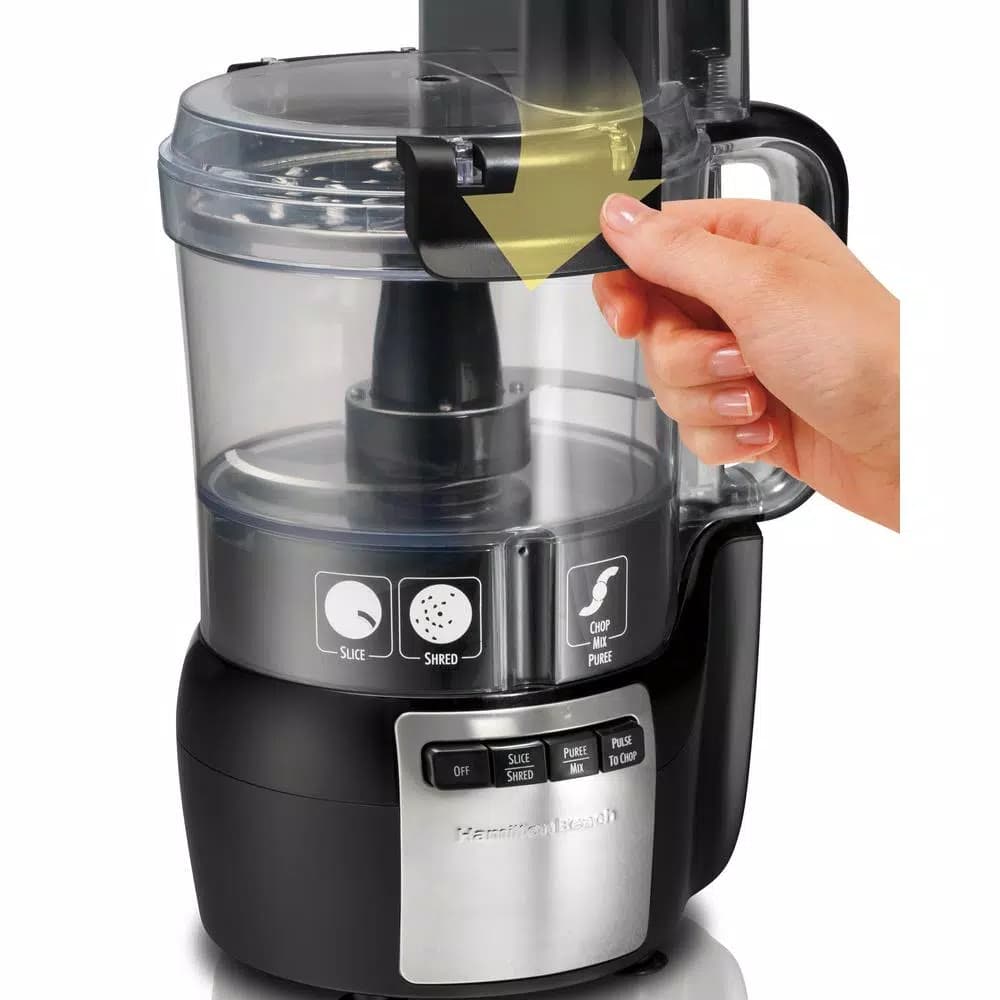 Hamilton Beach Stack and Snap 10-Cup 3-Speed Food Processor, 450W, Black