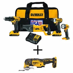 DEWALT 20V MAX Cordless Combo Kit with Brushless Oscillating Tool, 2 Batteries & Charger thumbnail 1