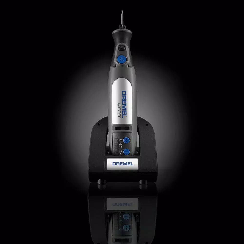 Dremel Micro 8V MAX Variable Speed Cordless Rotary Tool Kit with Docking Station and 18 Accessories