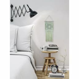 Unbranded Marmont Hill Light Green Macrame Wall Tapestry - Hand Woven Cotton Wall Hanging thumbnail 4