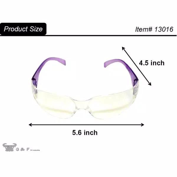 G & F Products EyePro Clear Lens Safety Goggles, Impact and Ballistic Resistant, 6-Pack