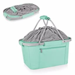 Picnic Time Metro Basket 9 Qt. Teal Collapsible Insulated Tote Cooler thumbnail 3