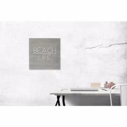 Petal Lane Home Beach Life Slat Board, Gray Wood Memo Board with White Lettering thumbnail 2