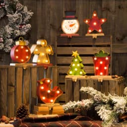 Glitzhome Marquee LED Angel and Tree Christmas Stocking Holder Set of 2 thumbnail 9