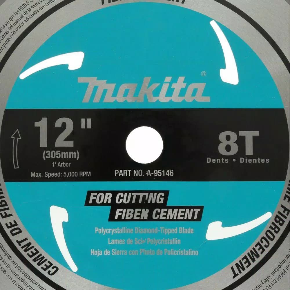 Makita 12 in. 8-Teeth Polycrystalline Diamond (PCD) Miter Saw Blade for Fiber Cement