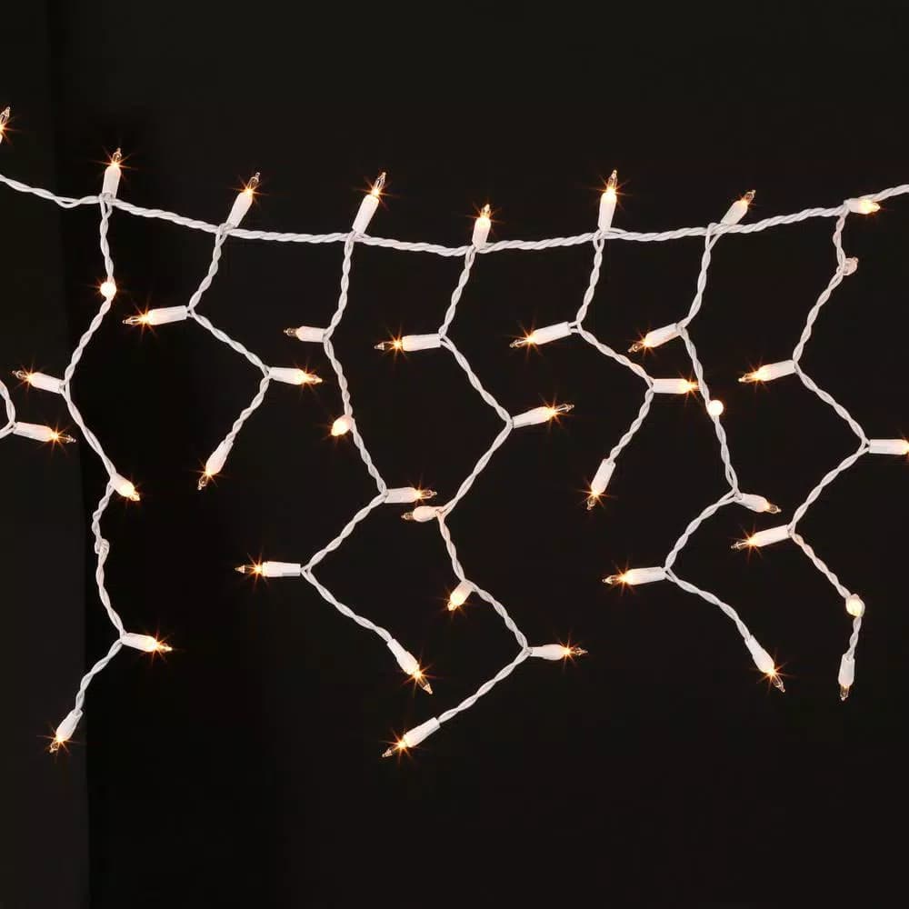 GE String-A-Long 300-Light Clear Icicle Light Set, Indoor/Outdoor
