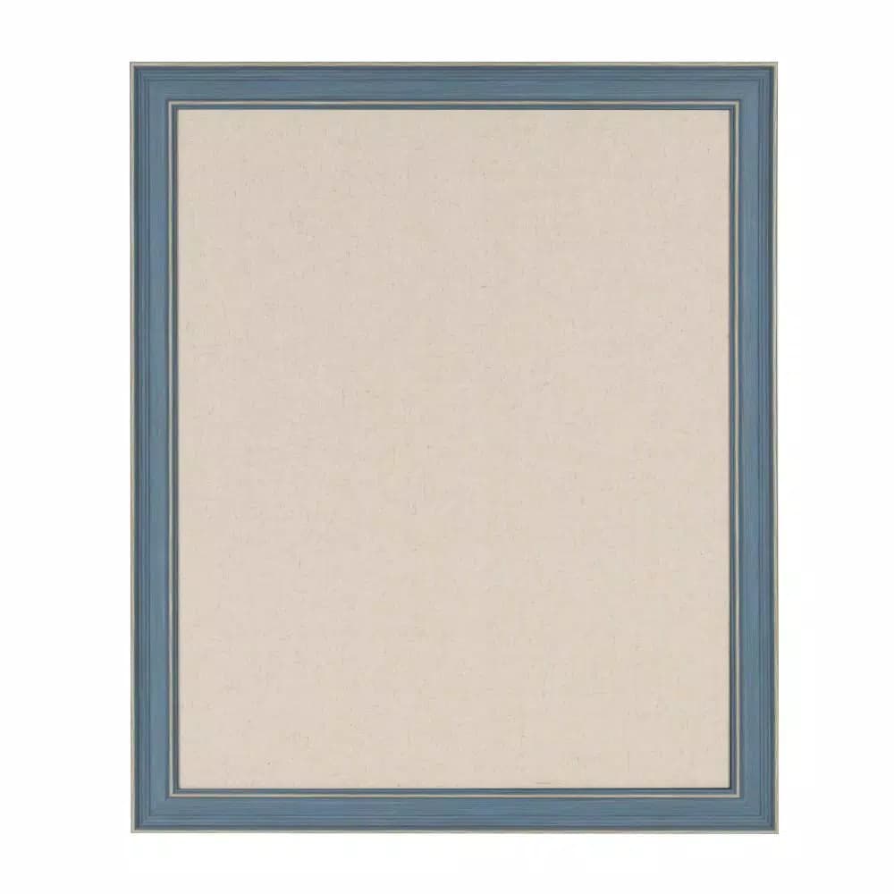 DesignOvation Kate and Laurel Harvest Fabric Pinboard Memo Board - Blue Farmhouse Style