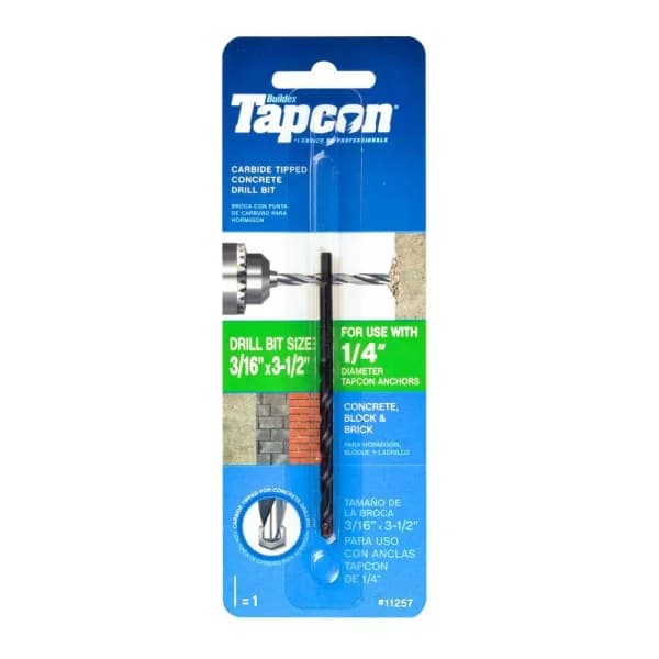 Tapcon 3/16 in. x 3-1/2 in. Steel Carbide Tip Masonry Drill Bit