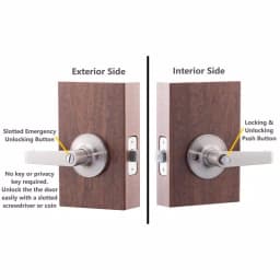 Copper Creek Satin Stainless Steel Privacy Lever for Bedroom and Bathroom thumbnail 5