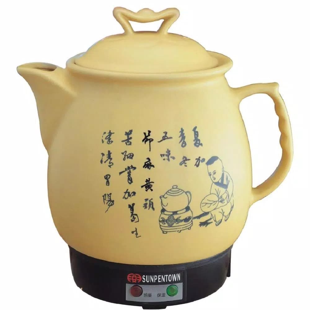 SPT 16-Cup Beige Ceramic Electric Kettle & Medicine Cooker with Keep Warm Setting