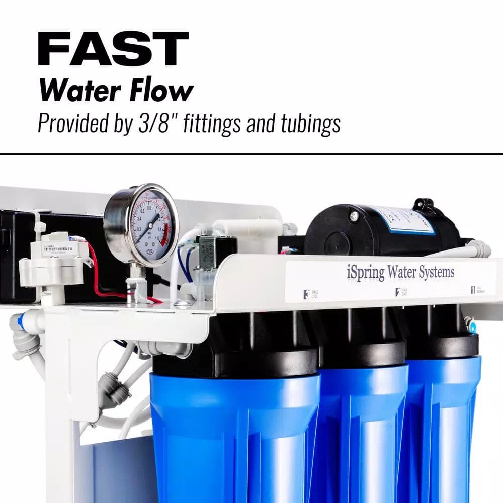 ISPRING Workhorse 300 GPD Commercial Reverse Osmosis Water Filtration System with Booster Pump