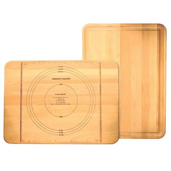Catskill Craftsmen Perfect Pastry Wooden Cutting Board - Large Hardwood Pastry Board with Juice Groove and Rulers