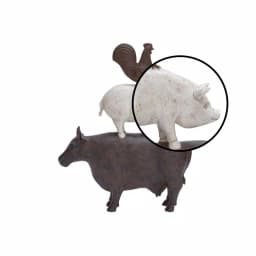 LITTON LANE Polystone Stacked Barnyard Animals Sculpture - Rustic Farmhouse Decor thumbnail 3