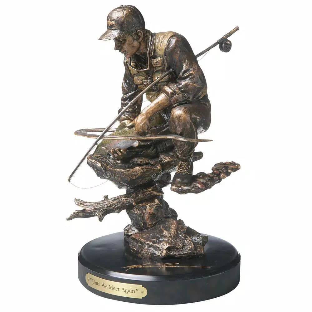 Big Sky Carvers Until We Meet Again Fly Fishing Sculpture - Montana Bronze