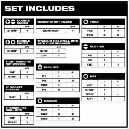 Milwaukee Shockwave Impact Duty Driver Steel Bit Set, 50-Piece thumbnail 2