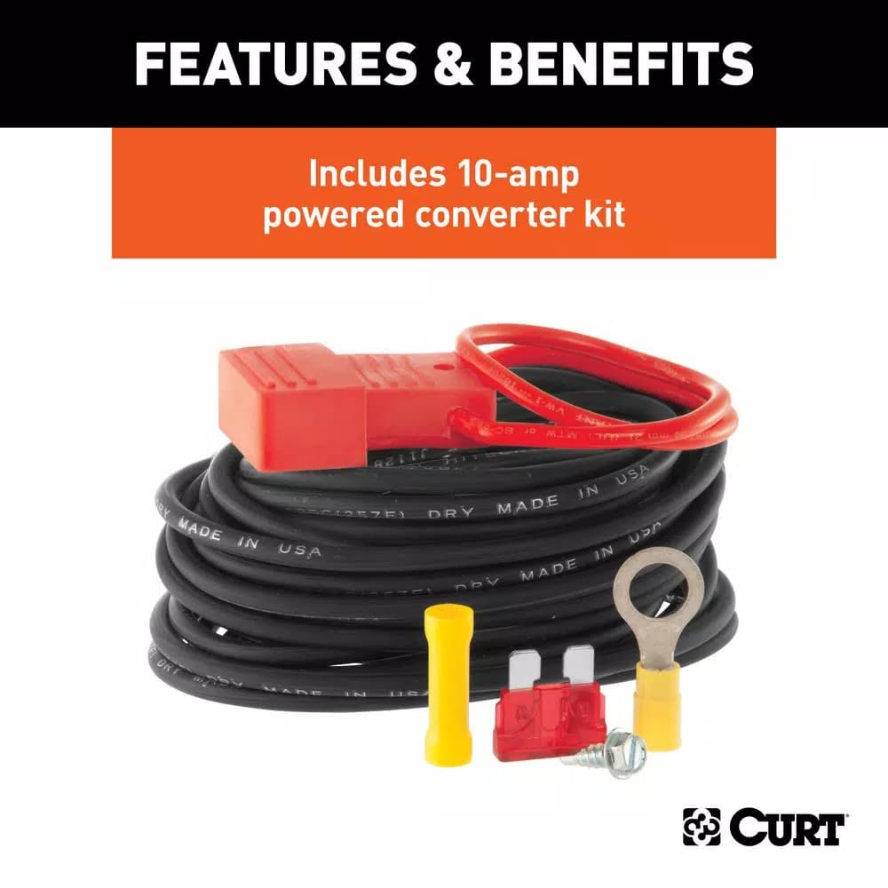 CURT 3-to-2-Wire Powered Taillight Converter with 4-Way Flat Connector
