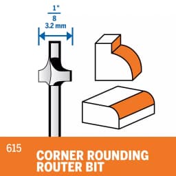 Dremel 1/8 in. Corner Rounding Router Bit for Wood and Soft Materials thumbnail 3