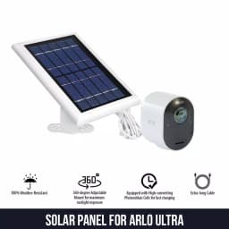 Wasserstein Solar Panel for Arlo Ultra with 360° Wall Mount and 6.5 ft Magnetic Cable thumbnail 2
