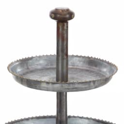 LITTON LANE 3-Tier Farmhouse Iron Cake Stand, Galvanized Gray Metallic Finish thumbnail 4