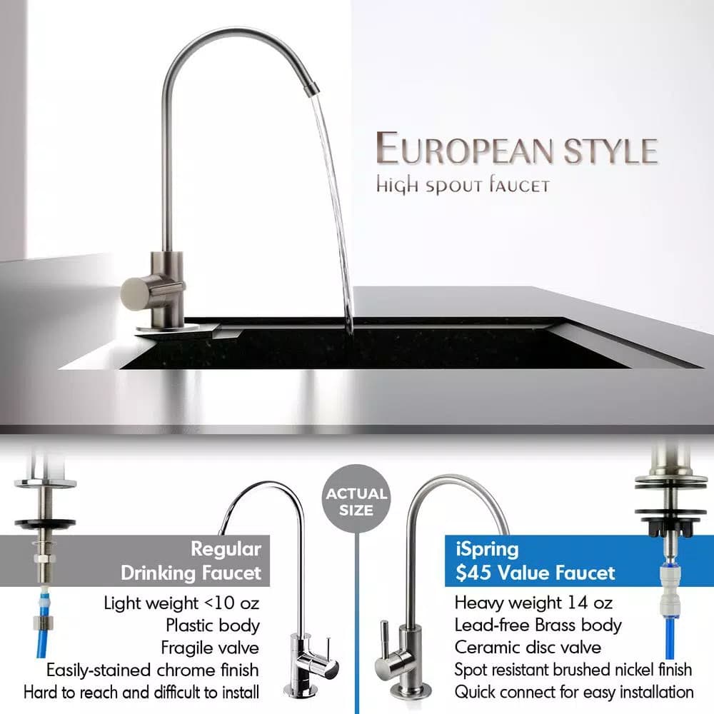 iSpring RCC7 5-Stage Under Sink Reverse Osmosis Drinking Water Filtration System, 75 GPD, NSF Certified