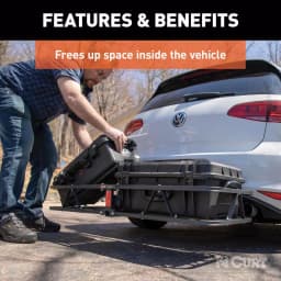 CURT 48 in. x 20 in. Steel Basket Style Hitch Cargo Carrier, 500 lb. Capacity, 2 in. Receiver with Adapter thumbnail 6