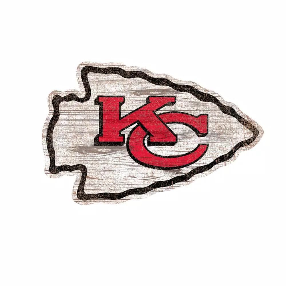 Adventure Furniture Fan Creations NFL Kansas City Chiefs Distressed Logo Wood Cutout Wall Sign