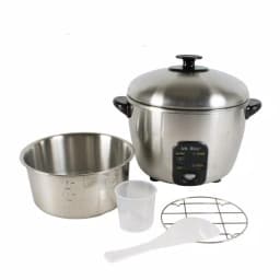 SPT 3-Cup Stainless Steel Rice Cooker and Steamer, 535W thumbnail 2