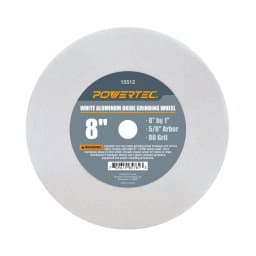 POWERTEC 8 in. x 1 in. 80 Grit White Aluminum Oxide Grinding Wheel, 5/8 in. Arbor thumbnail 1