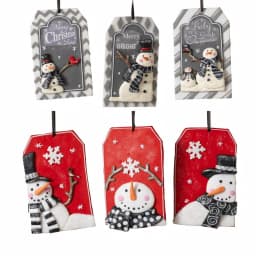 Unbranded 4 in. Clay Dough Snowman Christmas Ornament Assortment, Set of 6 thumbnail 1