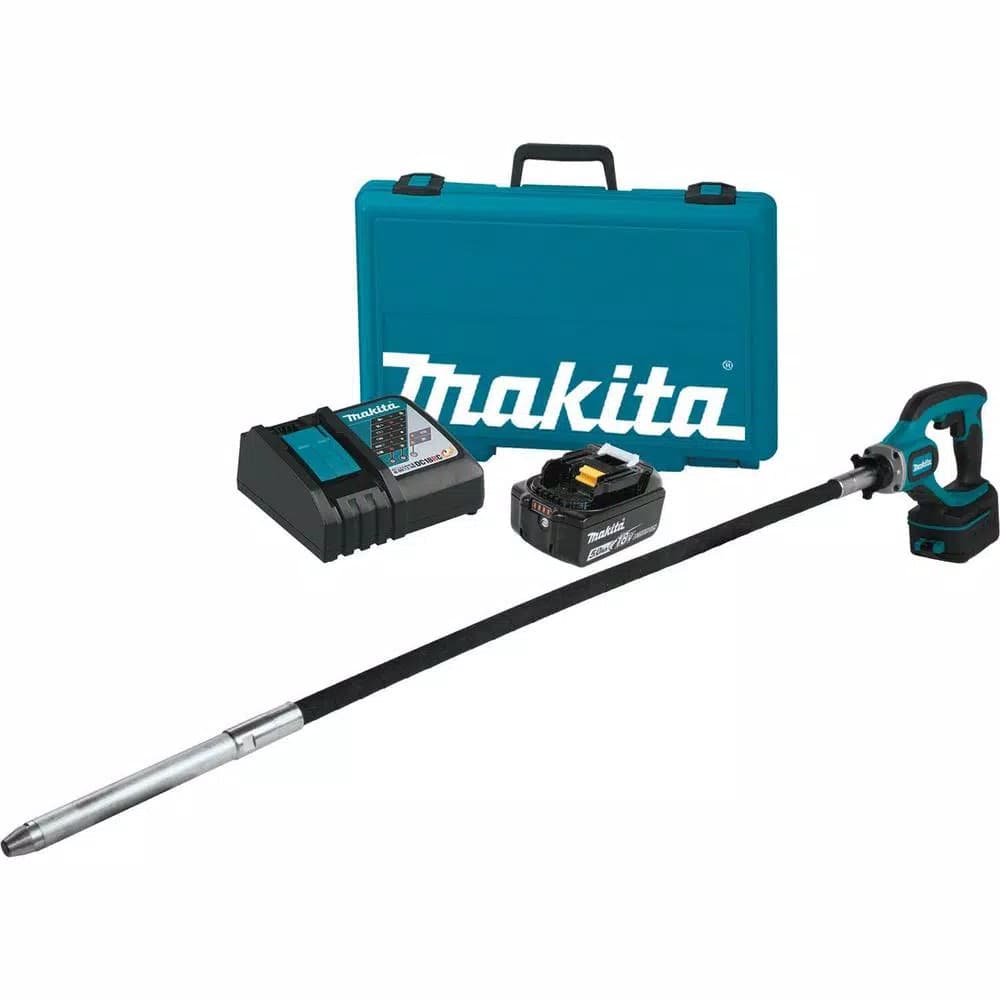 Makita 18V LXT Cordless 4 ft. Concrete Vibrator Kit (XVR01T) with 5.0Ah Battery and Charger