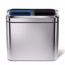 simplehuman 20-Liter Slim Open Recycler, Fingerprint-Proof Brushed Stainless Steel thumbnail 2